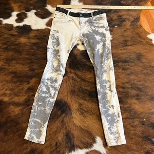 Maje Jeans Straight Leg Lowrise 38FR Tie Dye Cotton